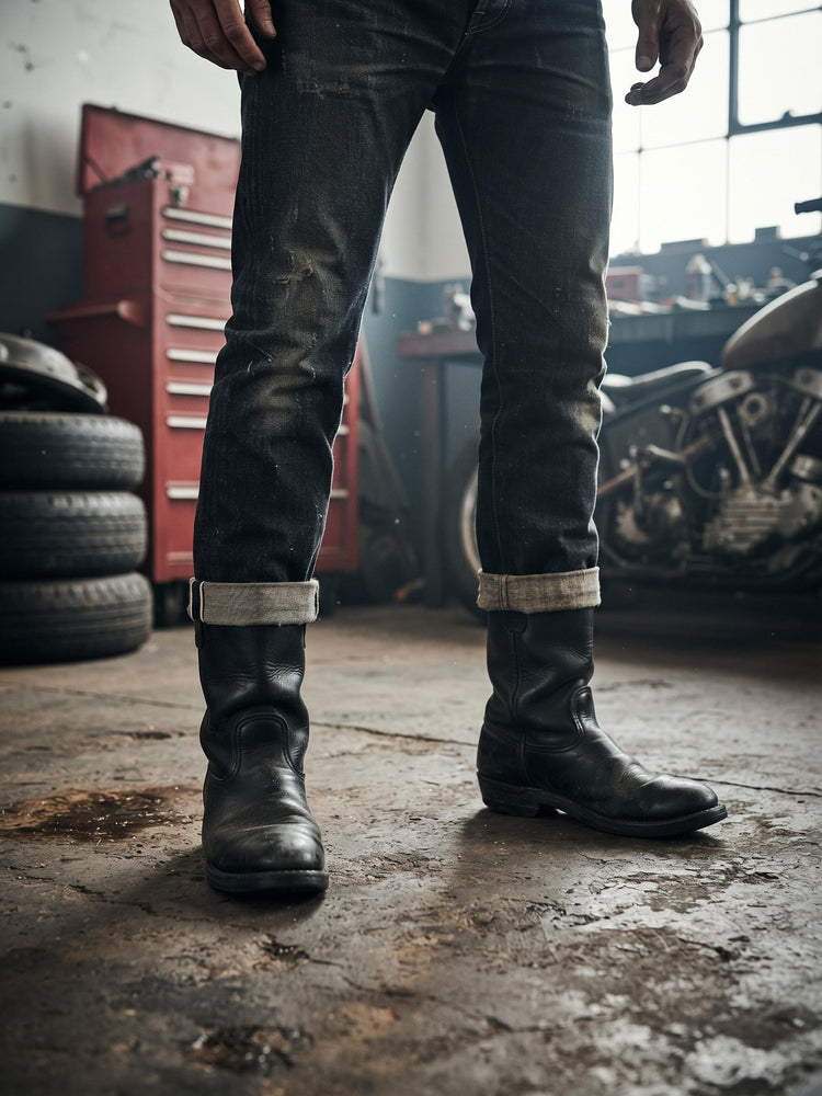 Mens Black Leather Chelsea Boots UK 8, Made in USA Work Boots US 9, Distressed Ankle Boots, Biker Punk Steampunk Footwear