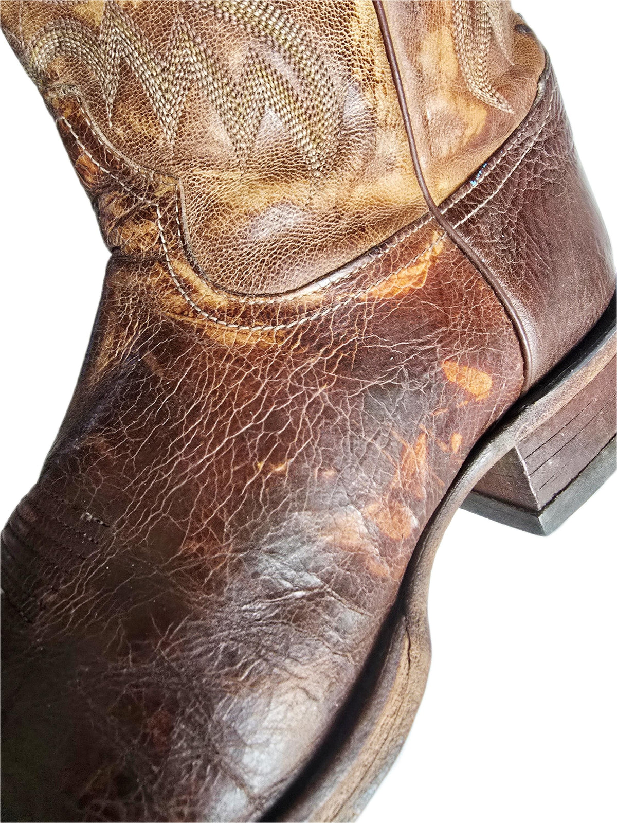 Vintage American Made Cowboy Boots UK 9.5, Leather Western Boots US 10.5, Mid Calf Ranch Boots, Rustic Mens Festival Footwear 44