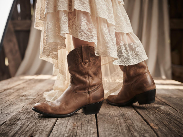 Vintage Brown Leather Ankle Boots, Tan Boho Booties, Western Cowgirl Shoes, Hippie Festival Boots, Genuine Leather Boots UK 5 EU 38