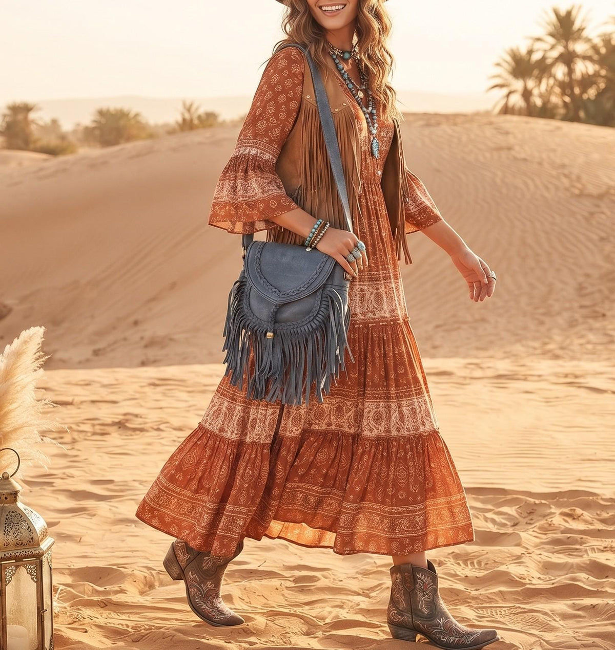 Braided Fringe Crossbody Bag, Small Boho Leather Purse, Hippie Festival Tote, Western Cowgirl Handbag, Women Shoulder Bag