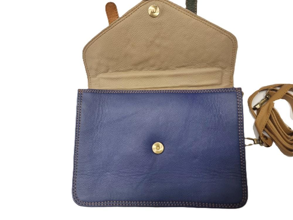 Dark Blue Leather Briefcase, Giraffe Cowhide Messenger Bag, Womens Leather Satchel, Handmade Work Bag, Boho Shoulder Bag, Gift for Her