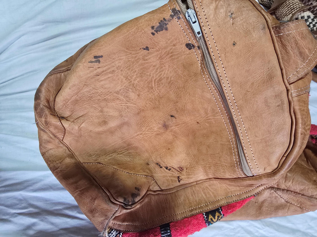 Vintage Moroccan Kilim Carpet Travel Bag, Large Leather Duffle, Boho Weekender Holdall, Hippie Festival Bag, Vintage Leather Bag