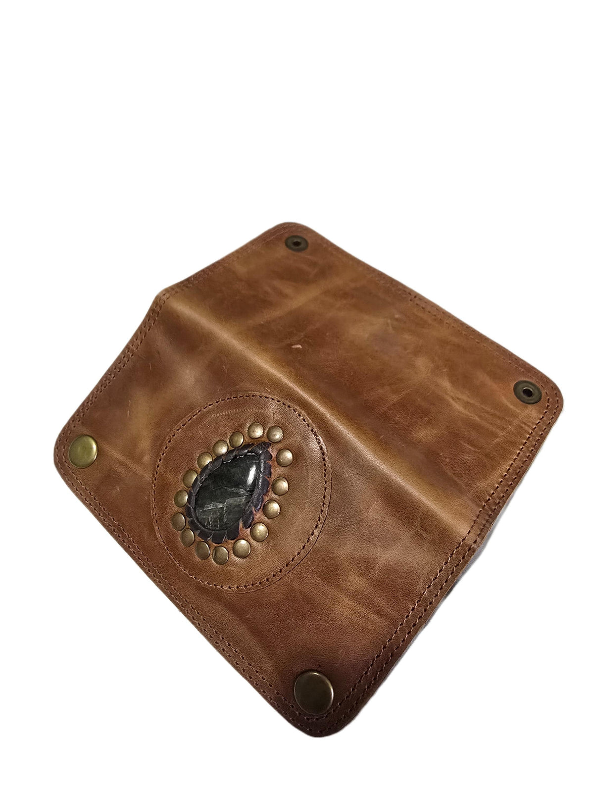 Mini Leather Wallet,  Tobacco Case, Weed Smoking Kit, Travel Organiser Pouch, Small Labradorite Stone Purse, Cigarette Holder
