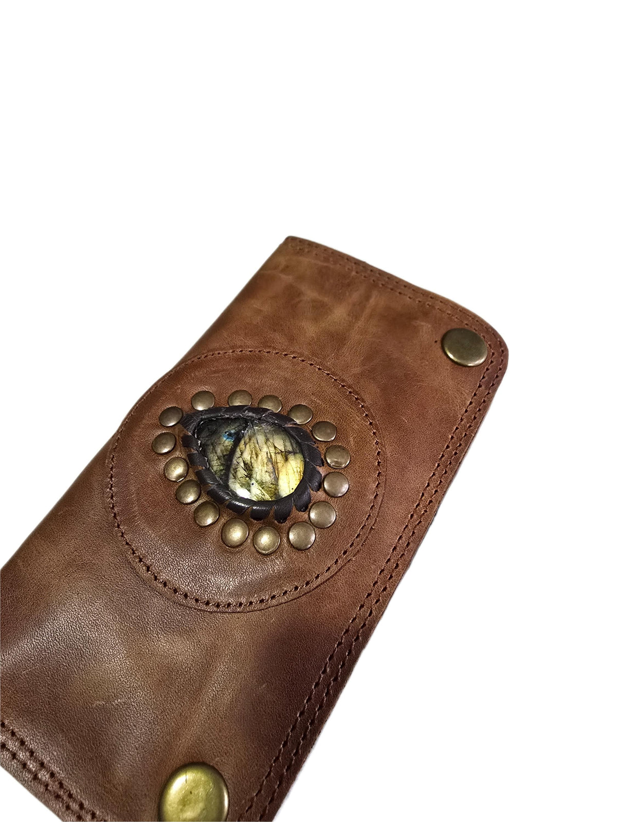 Mini Leather Wallet,  Tobacco Case, Weed Smoking Kit, Travel Organiser Pouch, Small Labradorite Stone Purse, Cigarette Holder