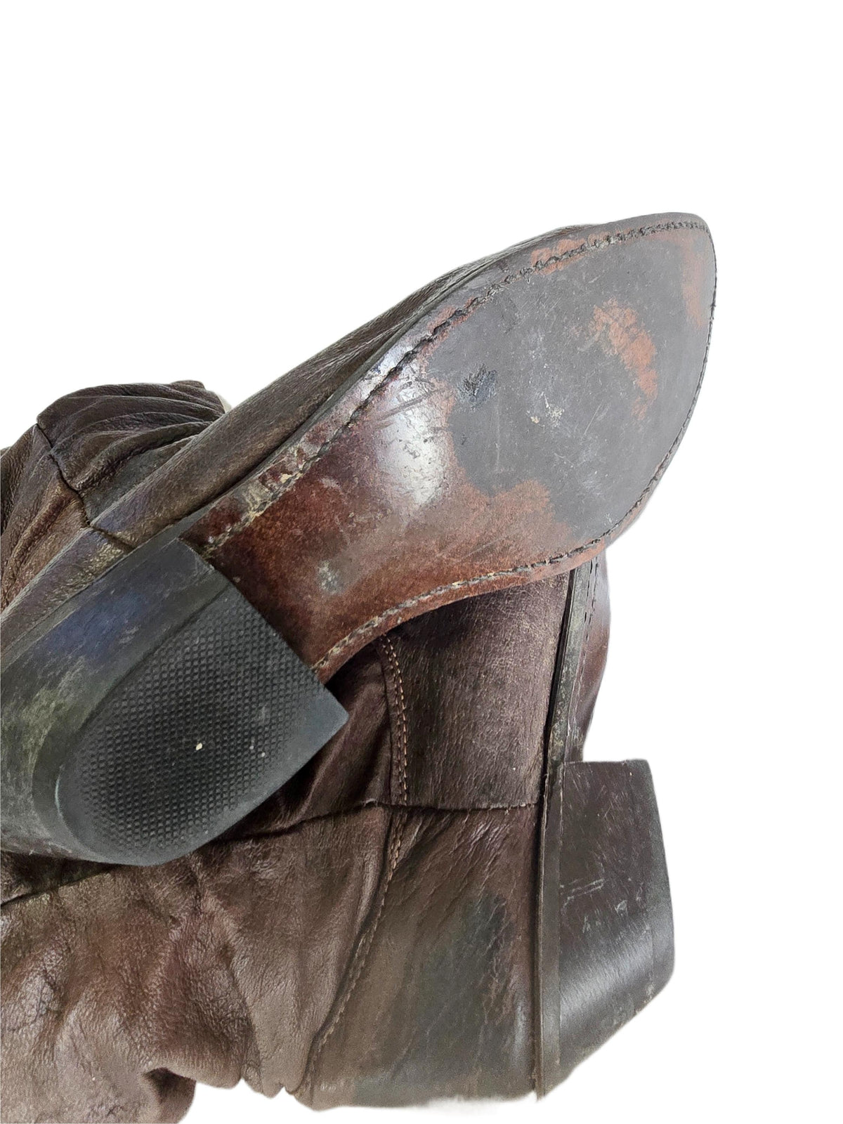 Vintage Dingo Cowboy Boots US 8, Dark Brown Leather Western Boots, Mid Calf Cowgirl Boots, Boho Hippie Festival Boots UK 6