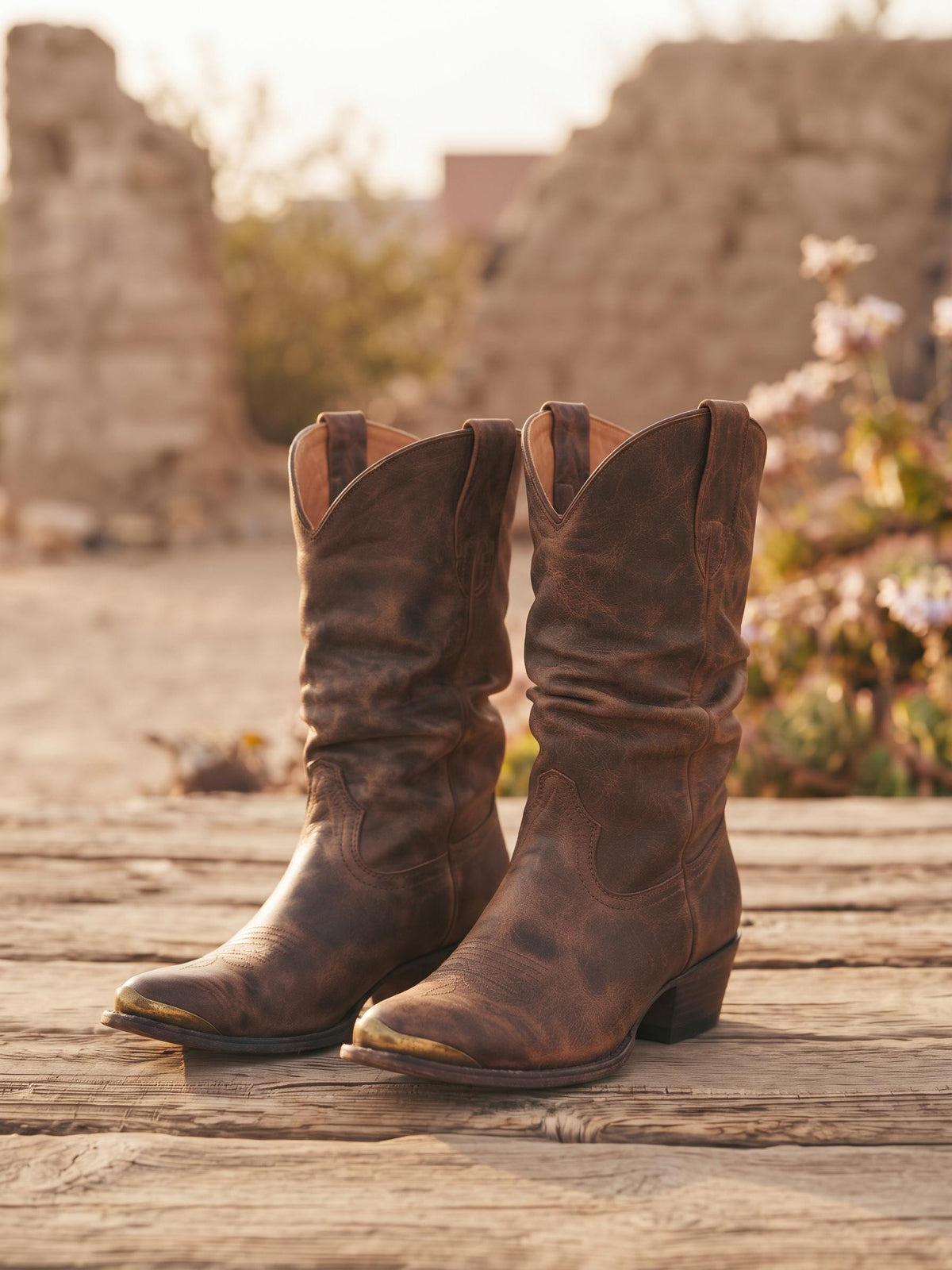 Vintage Dingo Cowboy Boots US 8, Dark Brown Leather Western Boots, Mid Calf Cowgirl Boots, Boho Hippie Festival Boots UK 6