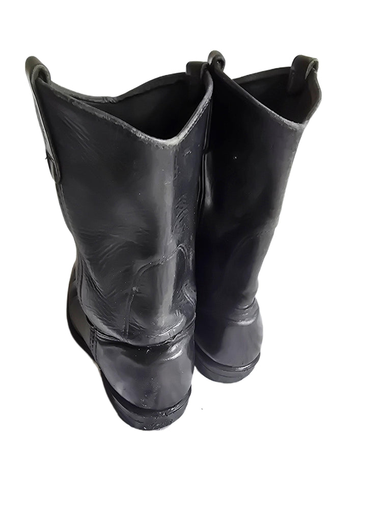 Mens Black Leather Chelsea Boots UK 8, Made in USA Work Boots US 9, Distressed Ankle Boots, Biker Punk Steampunk Footwear