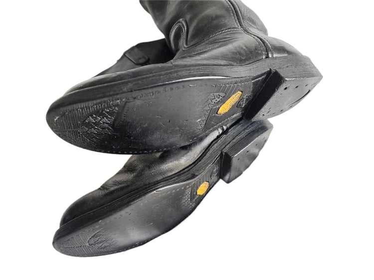 Mens Black Leather Chelsea Boots UK 8, Made in USA Work Boots US 9, Distressed Ankle Boots, Biker Punk Steampunk Footwear