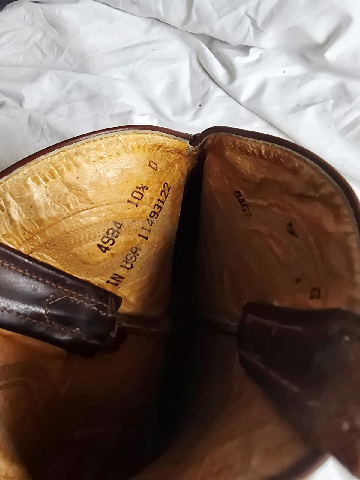 Vintage American Made Cowboy Boots UK 9.5, Leather Western Boots US 10.5, Mid Calf Ranch Boots, Rustic Mens Festival Footwear 44