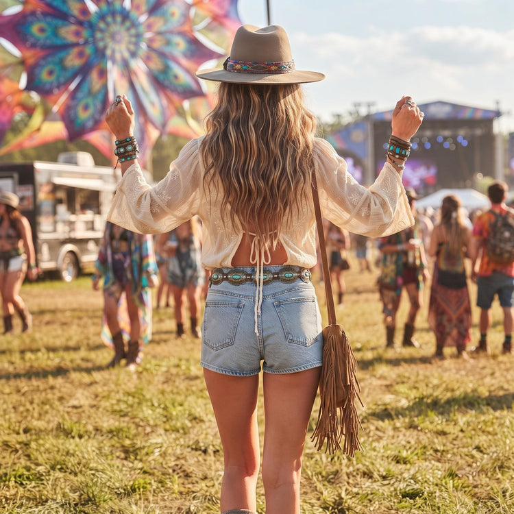 Vintage Denim Shorts Women, Button Front Blue Jean Shorts, Western Cowgirl Boho Hippie Festival Shorts, UK 8