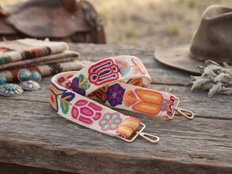 Boho Replacement Purse Strap Embroidered: Floral Crossbody Bag Strap