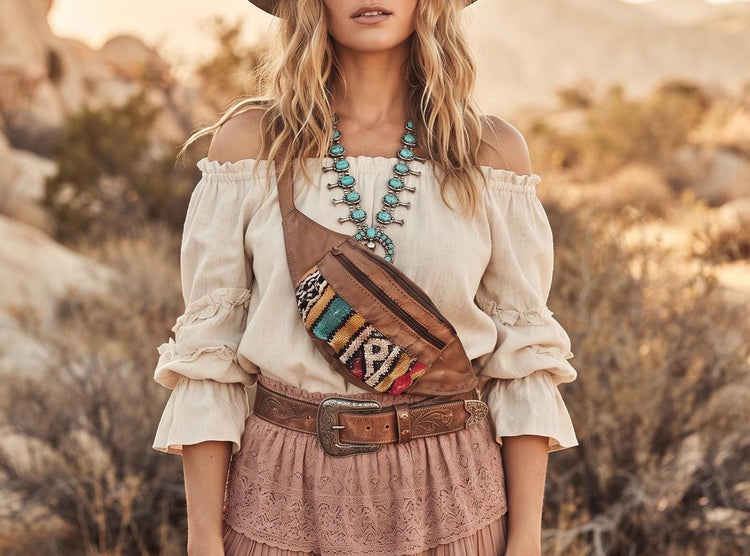Moroccan Leather Kilim Bum Bag, Berber Tribal Boho Waist Pouch, Upcycled Festival Belt Bag, Hippie Sling Purse
