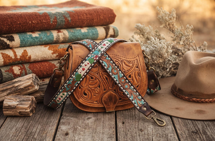 Four Aces Poker Leather Bag Strap, Hand Painted Playing Cards Replacement Strap, Western Detachable Boho Shoulder Strap